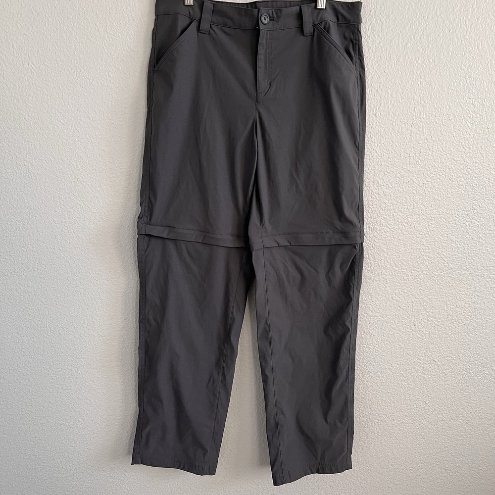 Eddie Bauer Women's Sz 10 Pants Gray Convertible Pants Shorts Straight Nylon